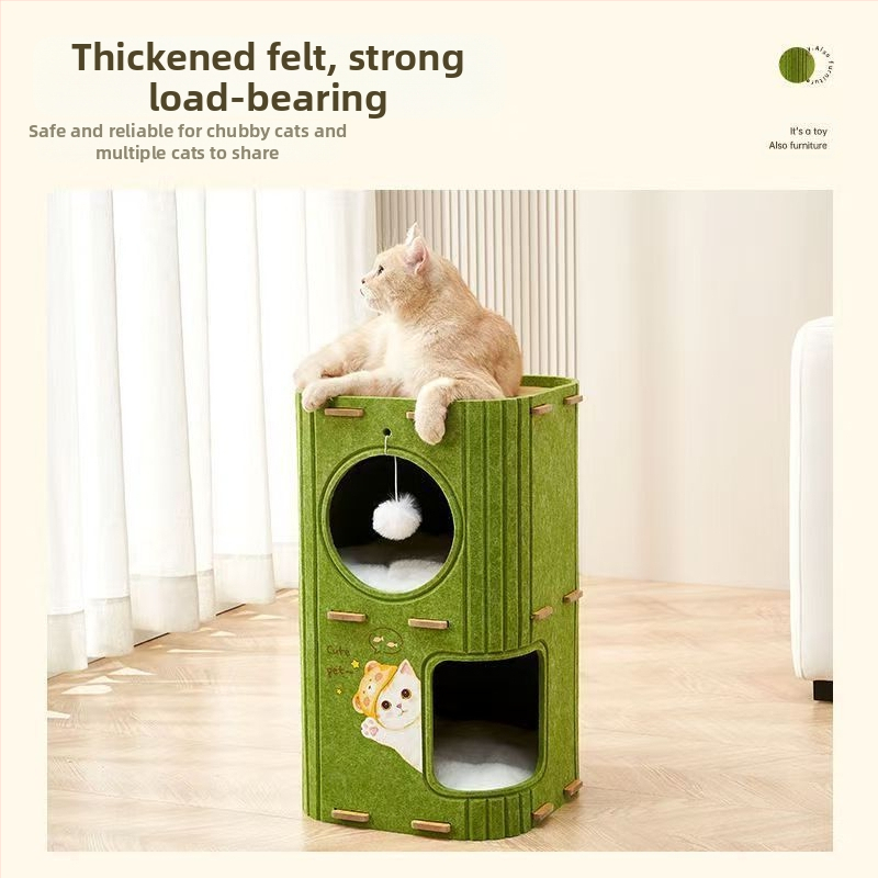 [8218 Narodna kolekcija] Okvir za penjanje za mačke, mačje drvo s integriranom rupom za mačje drvo, dvoslojno, višeslojno mačje gnijezdo za održavanje topline zimi