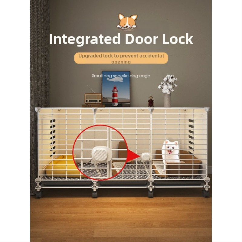 Suņu būris maziem suņiem mājas iekštelpu suņu audzētava tualete integrēta ziemas silta suņu žoga rotaļu bišona suņu būris