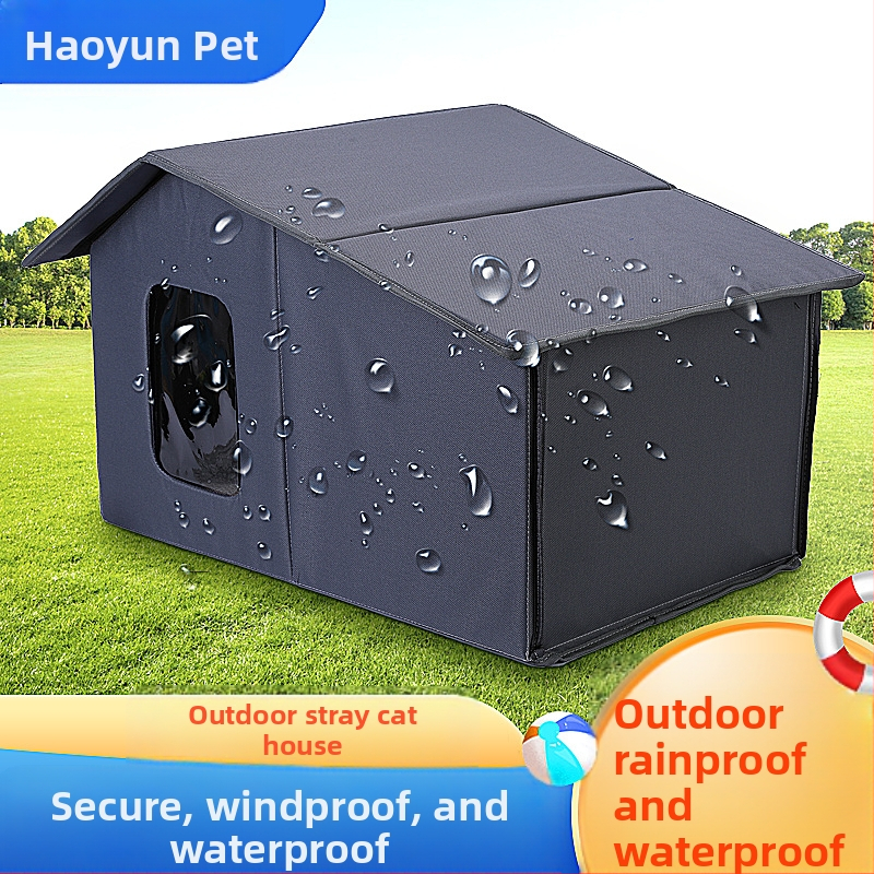 Gyárilag szállított kültéri kóbor macska kennel kutyaház Vízálló, meleg Four Seasons univerzális, kivehető, tisztítható, kényelmes tárolás