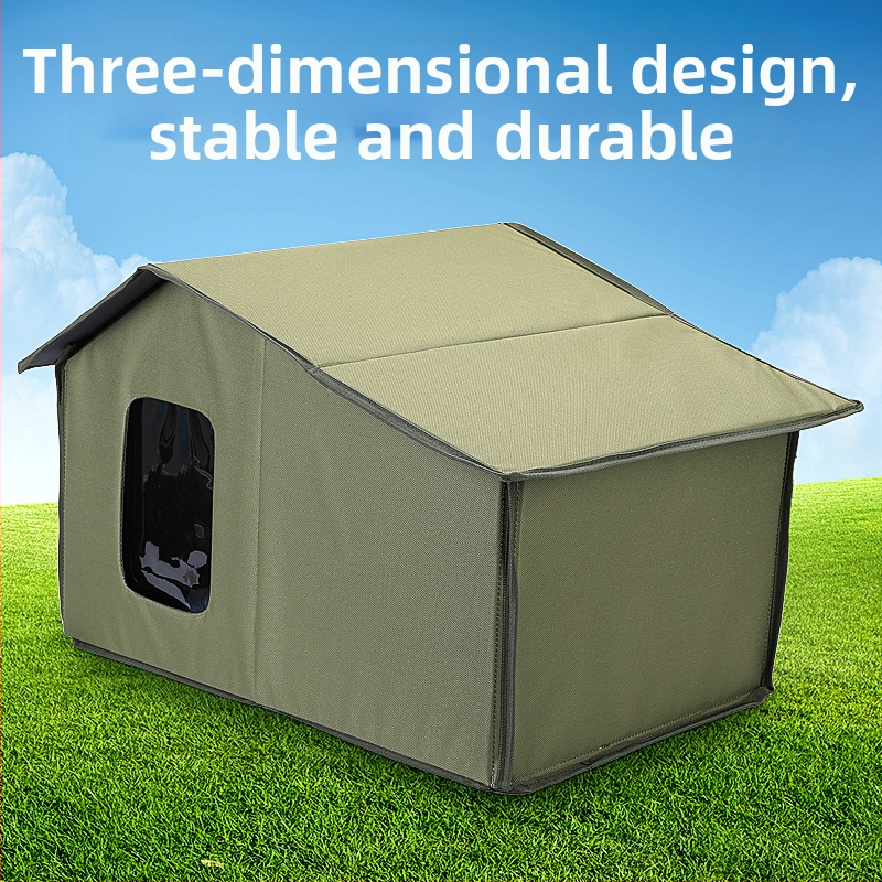 Vonkajšia búda pre túlavé mačky, dodávaná z výroby, vodotesná a teplá, univerzálna, odnímateľná a pohodlná na čistenie a skladovanie, Four Seasons