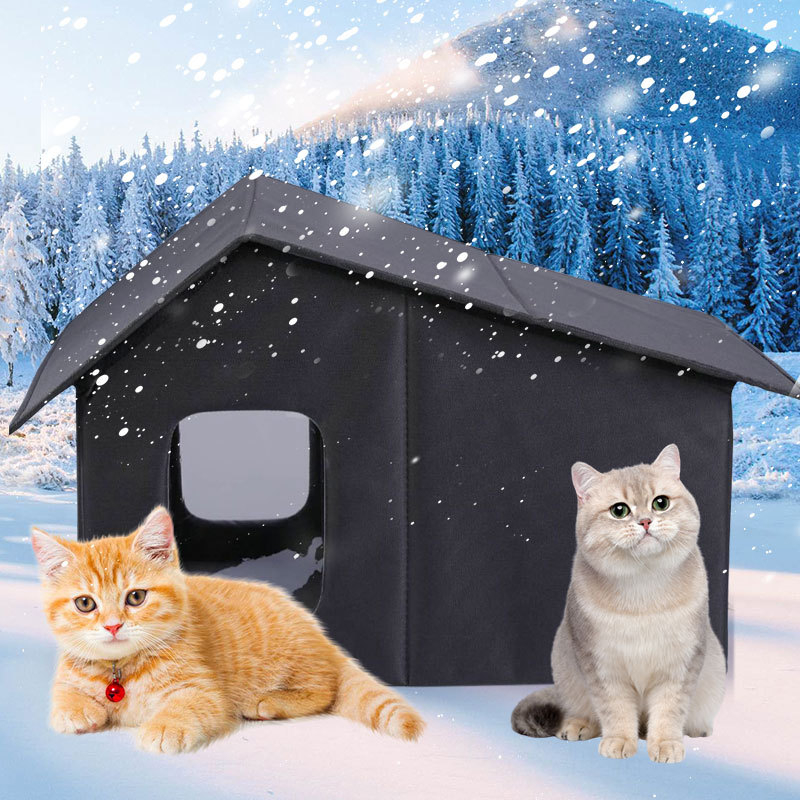 Gyárilag szállított kültéri kóbor macska kennel kutyaház Vízálló, meleg Four Seasons univerzális, kivehető, tisztítható, kényelmes tárolás