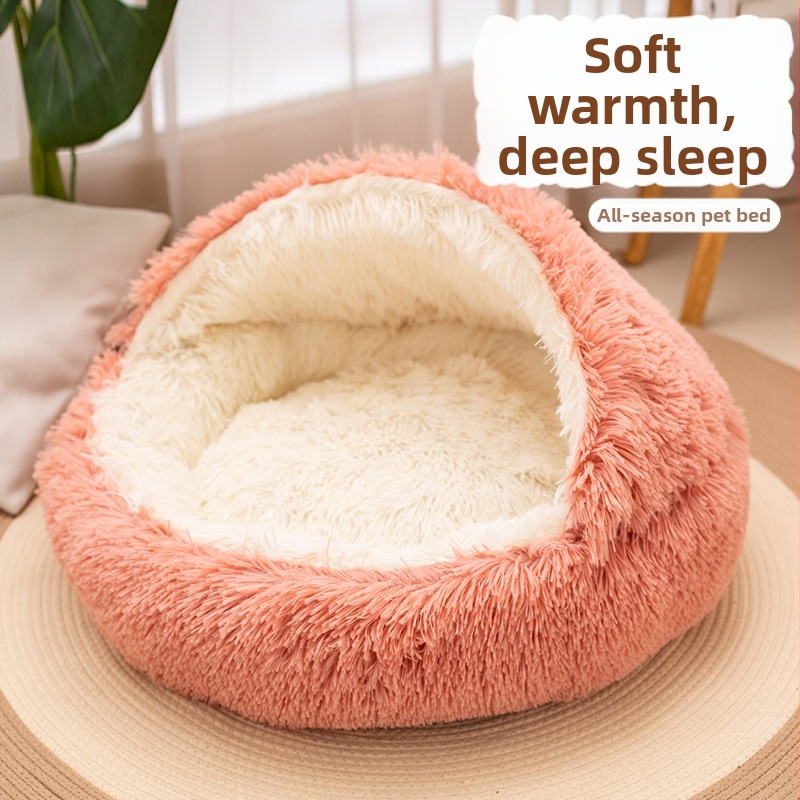 Veľkoobchodné hniezdo s mušľou, polouzavreté hniezdo pre domáce zvieratá, plyšové okrúhle hniezdo pre domáce zvieratá, zimné teplé hniezdo pre mačky, uhryznutie, nie zhnité hniezdo pre psov