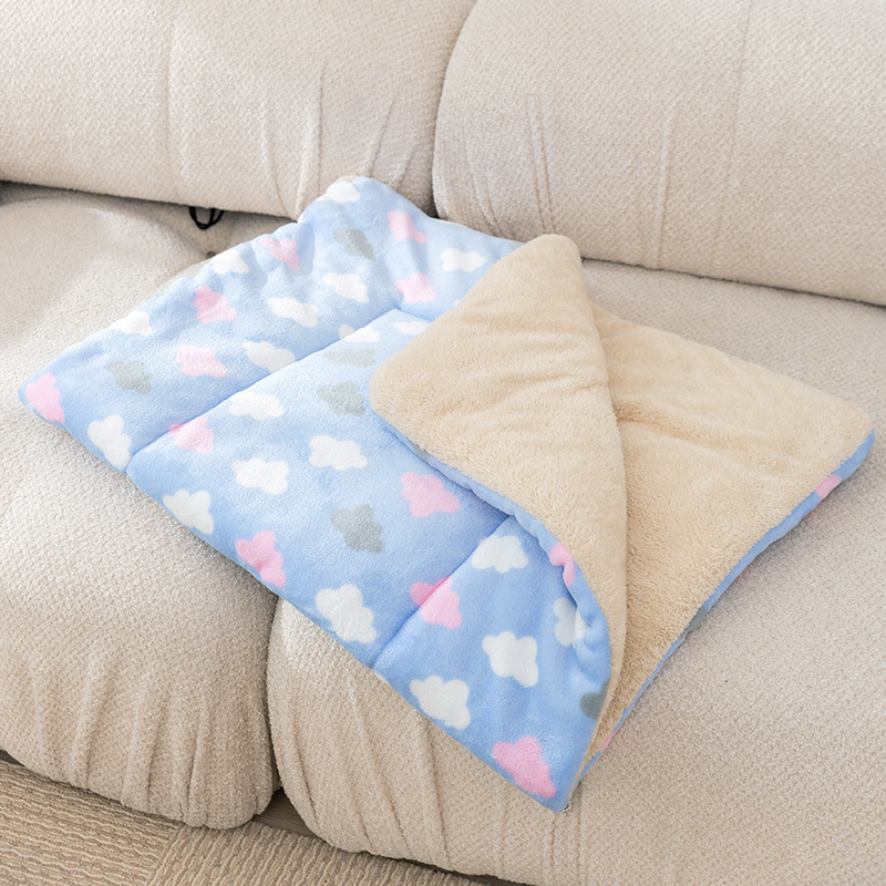 Deka za kućne ljubimce u stilu, jednobojna, topla deka za mačke, zadebljana flanelska prostirka za spavanje pasa