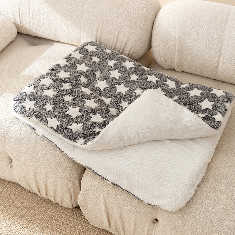 Deka za kućne ljubimce u stilu, jednobojna, topla deka za mačke, zadebljana flanelska prostirka za spavanje pasa