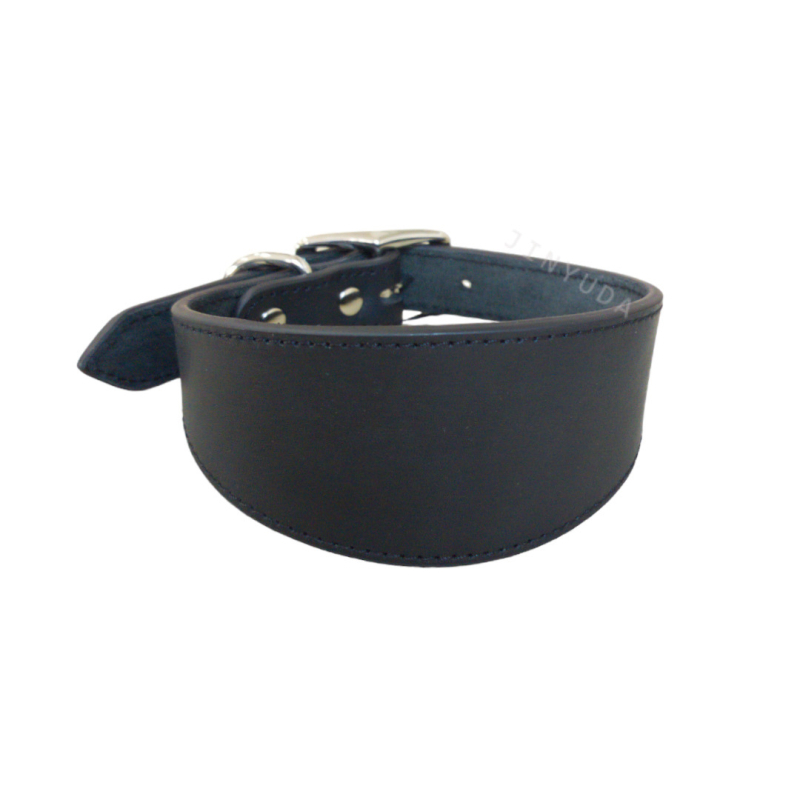 Pilno grūdo karvės odos praplatintas apsauginis plonas šunų odinis antkaklis augintinių antkaklis šunims nuo kurtų odos