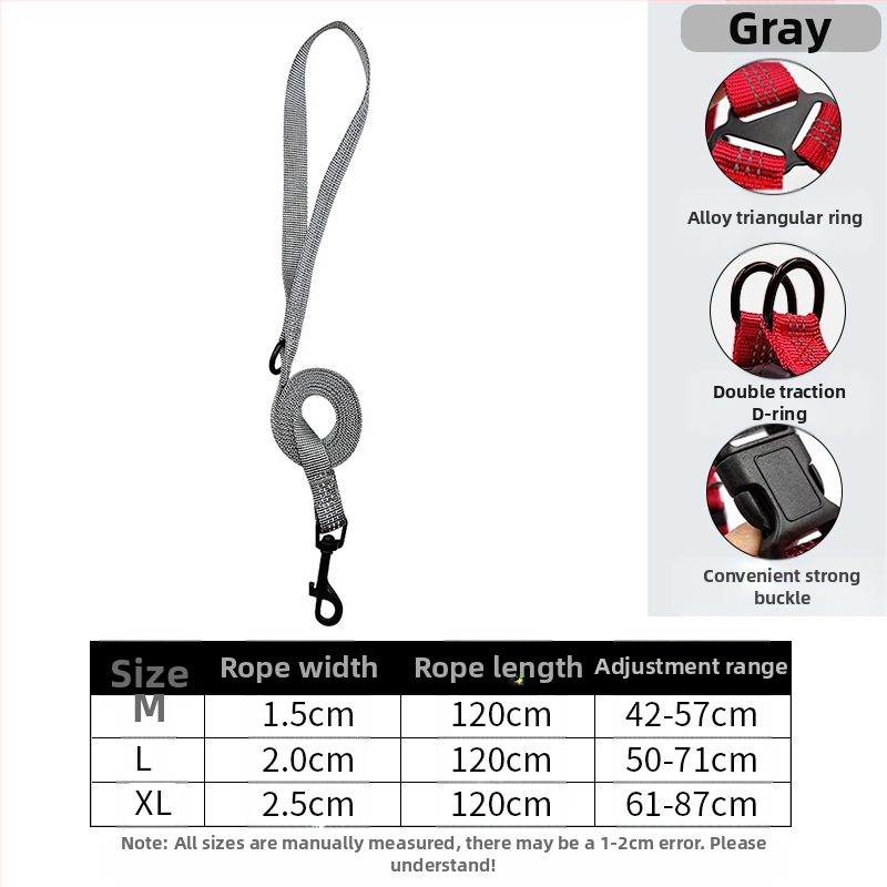 Naujas šunų pavadėlis be rankų vidutinio dydžio šuniui, skirtas krūtinės ir nugaros reikmenims, skirtas augintinių vedžiojimo virvei, skirtas urmu.