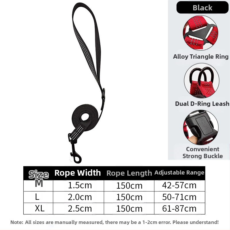 Naujas šunų pavadėlis be rankų vidutinio dydžio šuniui, skirtas krūtinės ir nugaros reikmenims, skirtas augintinių vedžiojimo virvei, skirtas urmu.