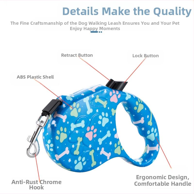 Трансгранична автоматична прибираща се каишка за домашни любимци, автоматично прибиращо се куче, нова каишка за разходка на кучета, каишка за кучета, каишка за домашни любимци