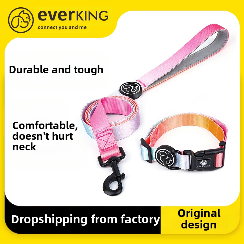 Everkingi koerarihm väikestele koertele, ketirakmed, gradientvärvi koerakaelarihm, koertele mõeldud jalutusnöör, hulgimüük