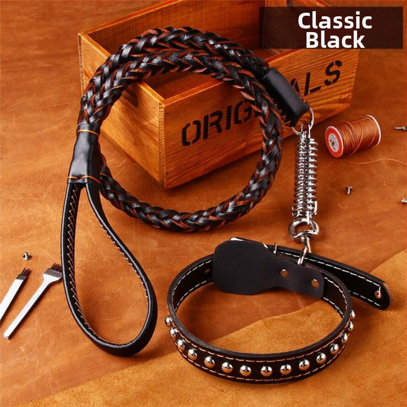 Kutyahúzó kötél Közepes Nagy Kutya Marhabőr Kutyalánc Valódi Bőr Nyakörv Golden Retriever Robbanásbiztos Kutyasétáltató Kötél Hajra