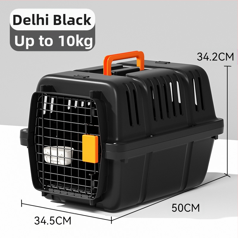 Jednostavna crna osnovna kutija za zrak United Airlinesa s velikim prostorom za prozračivanje, kutija za mačke i pse, veleprodaja opreme za kućne ljubimce