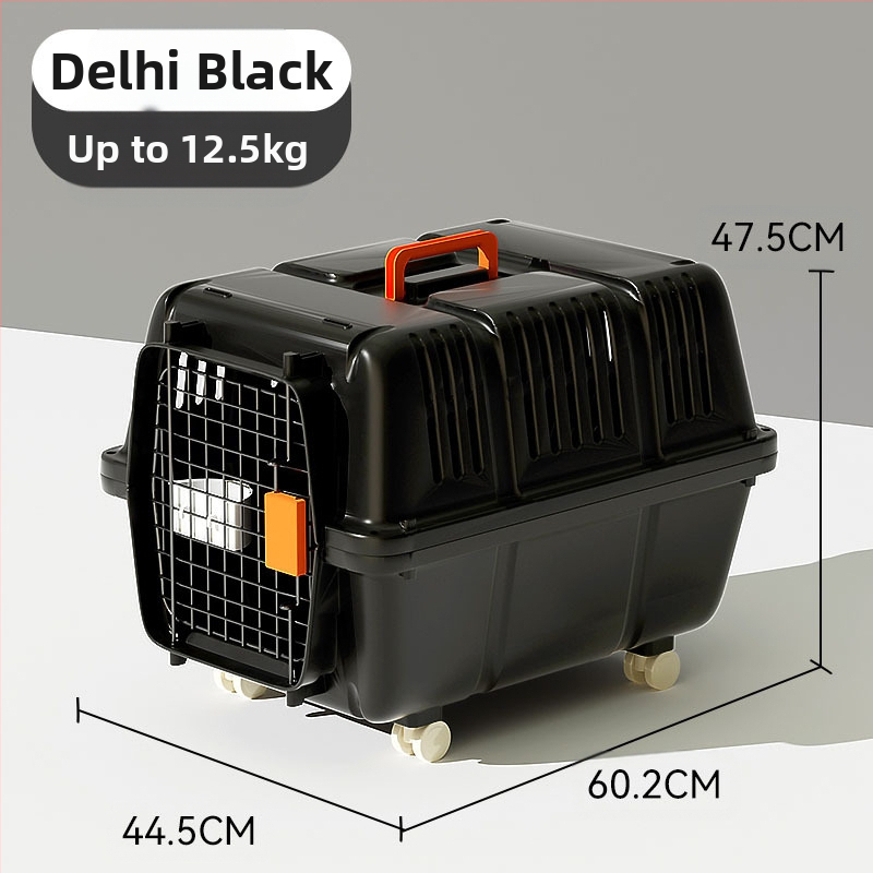 Jednostavna crna osnovna kutija za zrak United Airlinesa s velikim prostorom za prozračivanje, kutija za mačke i pse, veleprodaja opreme za kućne ljubimce