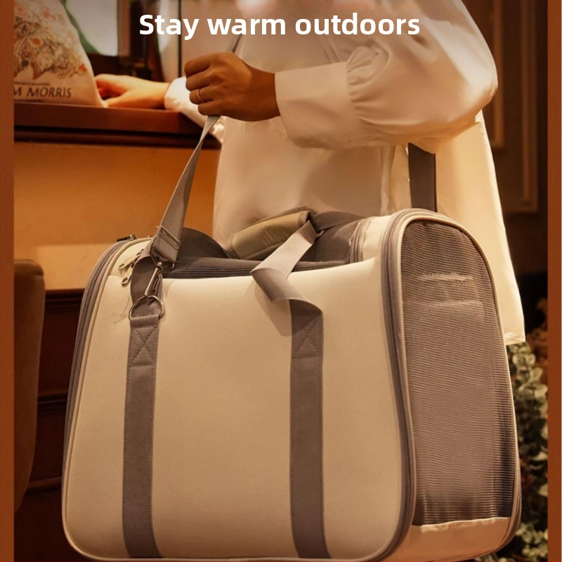 Чанта за котки, преносима раница за през рамо, зимна топла чанта за котки с поларена подплата, с двойна употреба, чанта за котешко гнездо, чанта за домашни любимци