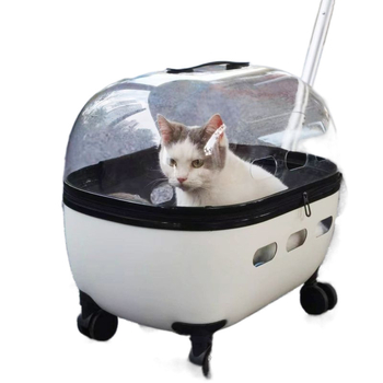 Lemmiklooma käruümbris, kassikott, väljaminev kaasaskantav kahe läbipaistva koerakotiga pagasikäru, kassi seljakott, hingav