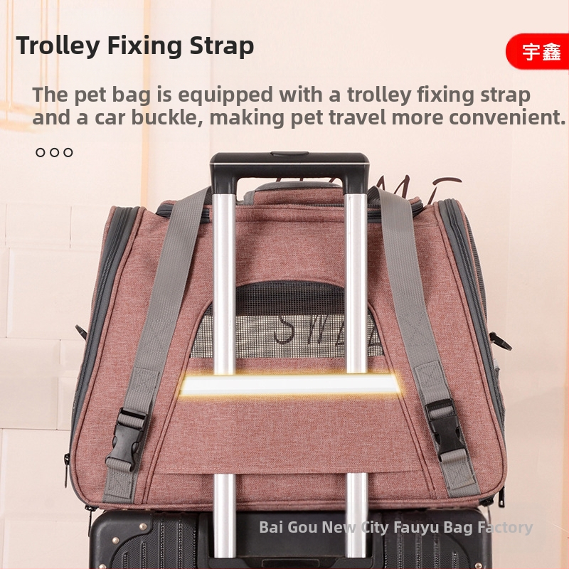 Трансгранична чанта за горещи котки, изходяща чанта за носене с голям капацитет, дишаща котешка клетка, куче, преносима чанта за домашни любимци, на едро