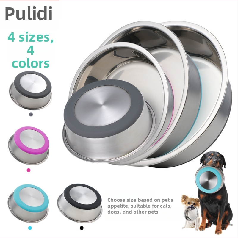 Силиконова купа за домашни любимци от неръждаема стомана, купа за кучета ... с ориз, хранене с питейна вода на едро, консумативи за домашни любимци, купа за котки