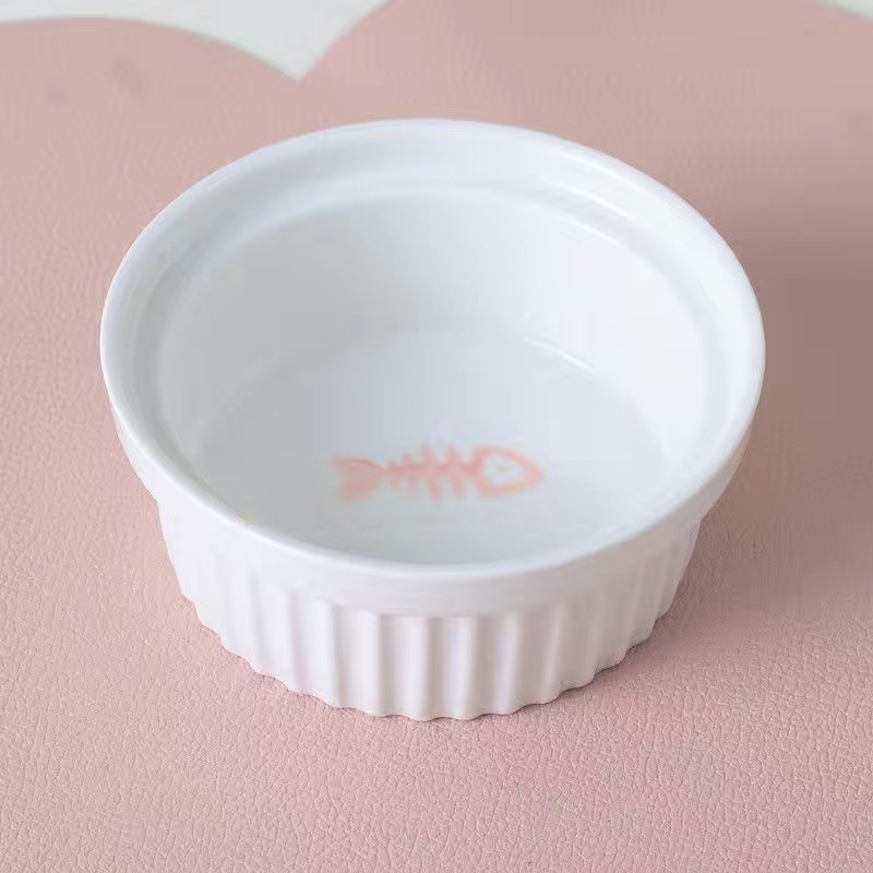 Kerámia macskatál macskaeledel tál kutyatál itatótál etetőtál védelem nyaki kerámia dupla macskatál kisállat-kellékek