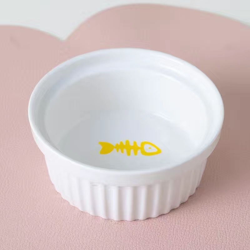 Kerámia macskatál macskaeledel tál kutyatál itatótál etetőtál védelem nyaki kerámia dupla macskatál kisállat-kellékek