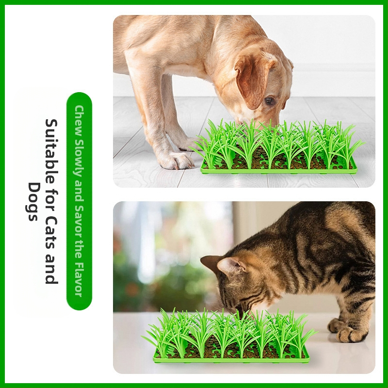 Új kisállat szilikon kutya lassú étel szőnyeg kreatív fű macska kutya tapadókorong csúszásmentes étel szőnyeg kisállat szippantás szőnyeg