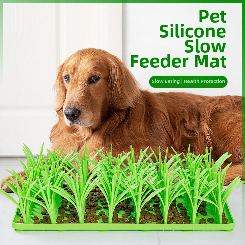 Нова силиконова подложка за бавно хранене за домашни любимци, креативна вендуза за кучета с трева, неплъзгаща се подложка за храна, подложка за душене на домашни любимци