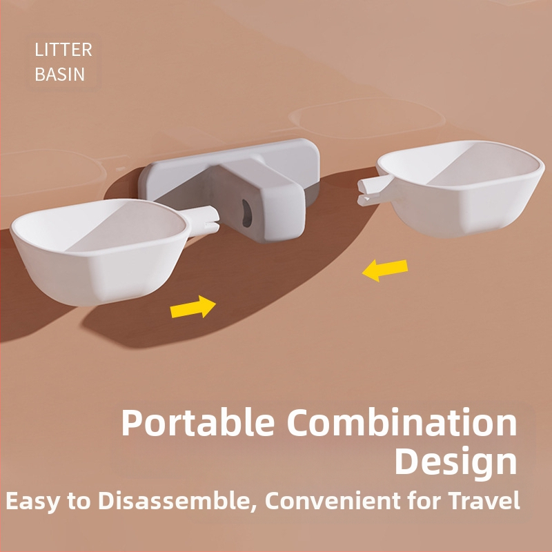 Nástenná miska pre mačky bez prerážania, ktorá zabraňuje prevráteniu a chráni krčnú chrbticu, miska na krmivo pre mačky, automatická závesná dvojitá miska na pitnú vodu pre mačky a domáce zvieratá