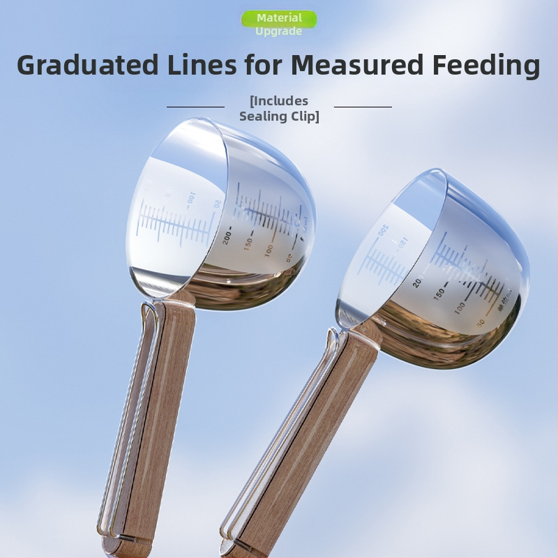 Nová drevená lyžička na krmivo pre mačky s klipom, lopatka na krmivo pre mačky a psov, lyžička na krmivo pre psov, potreby pre domáce zvieratá