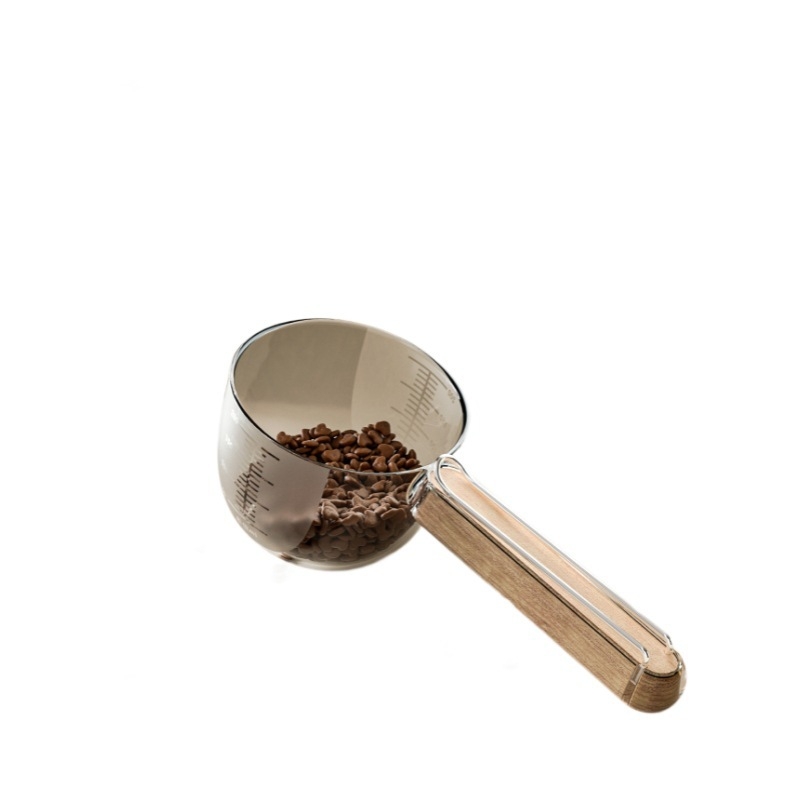 Új, fa nyéllel ellátott macskaeledel kanál macskaeledel kanál klipsszel macska- és kutyaeledel kellékek eledellapát kutyaeledel kanál kisállat kellékek