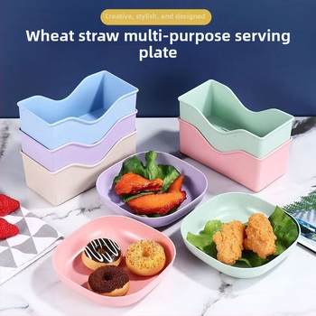 Πιάτο για φτύσιμο οστών Οικιακό πιάτο για κόκαλα Πιάτο για κόκαλα Δημιουργικό πλαστικό πιάτο Μικρό πιάτο με βάση Τραπεζαρία ιαπωνικού στιλ Άχυρο σίτου