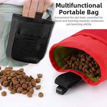 Határokon átnyúló, népszerű kisállat-snack táska, hordozható deréktáska kirándulásokhoz, kültéri kutyasétáltató kiképző kutyaeledel táska