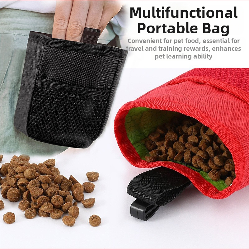 Határokon átnyúló, népszerű kisállat-snack táska, hordozható deréktáska kirándulásokhoz, kültéri kutyasétáltató kiképző kutyaeledel táska