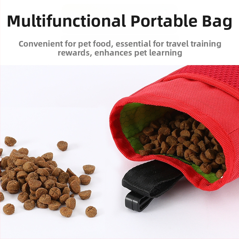Трансгранична чанта за закуски за домашни любимци, преносима чанта за кръста за излизания, чанта за храна за кучета за разходка на открито