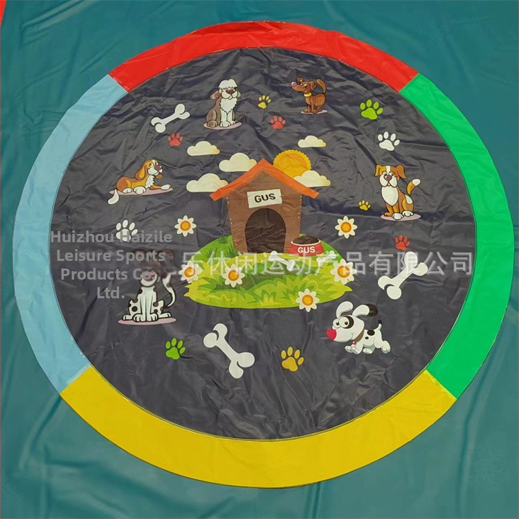 Vaikiškas lauko vandens kilimėlis „Spot 100CM 150C 170CM“ su nėrinių raštu ir užrašu, skirtas delfinams, naminių gyvūnėlių vandens kilimėlis