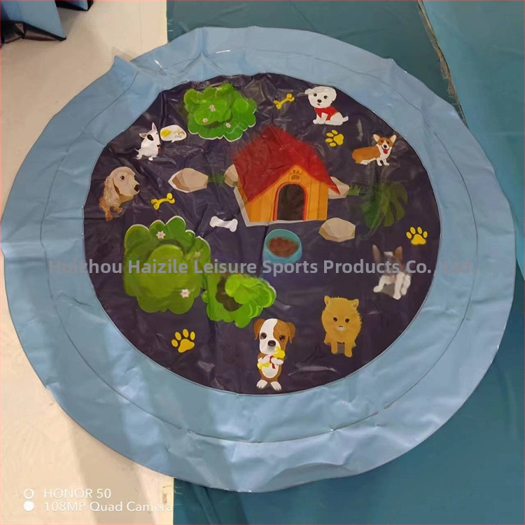 Vaikiškas lauko vandens kilimėlis „Spot 100CM 150C 170CM“ su nėrinių raštu ir užrašu, skirtas delfinams, naminių gyvūnėlių vandens kilimėlis