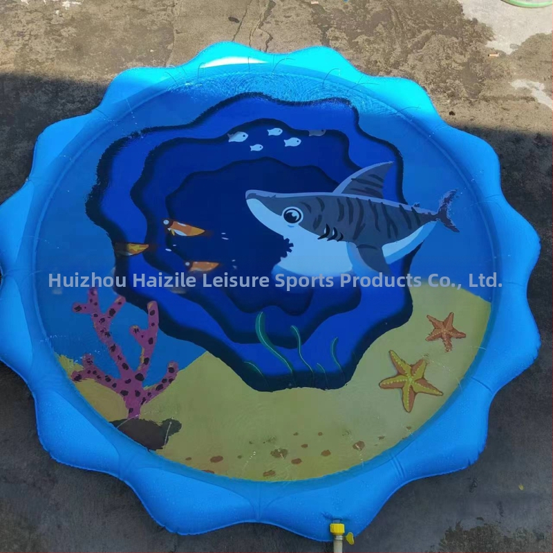 Vaikiškas lauko vandens kilimėlis „Spot 100CM 150C 170CM“ su nėrinių raštu ir užrašu, skirtas delfinams, naminių gyvūnėlių vandens kilimėlis
