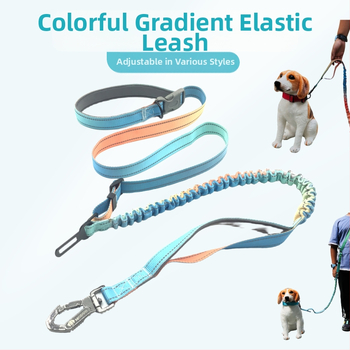 Готово от производителя градиентно цветно взривозащитено еластично телескопично теглително въже за кръста, каишка за бягане през тялото, каишка за кучета