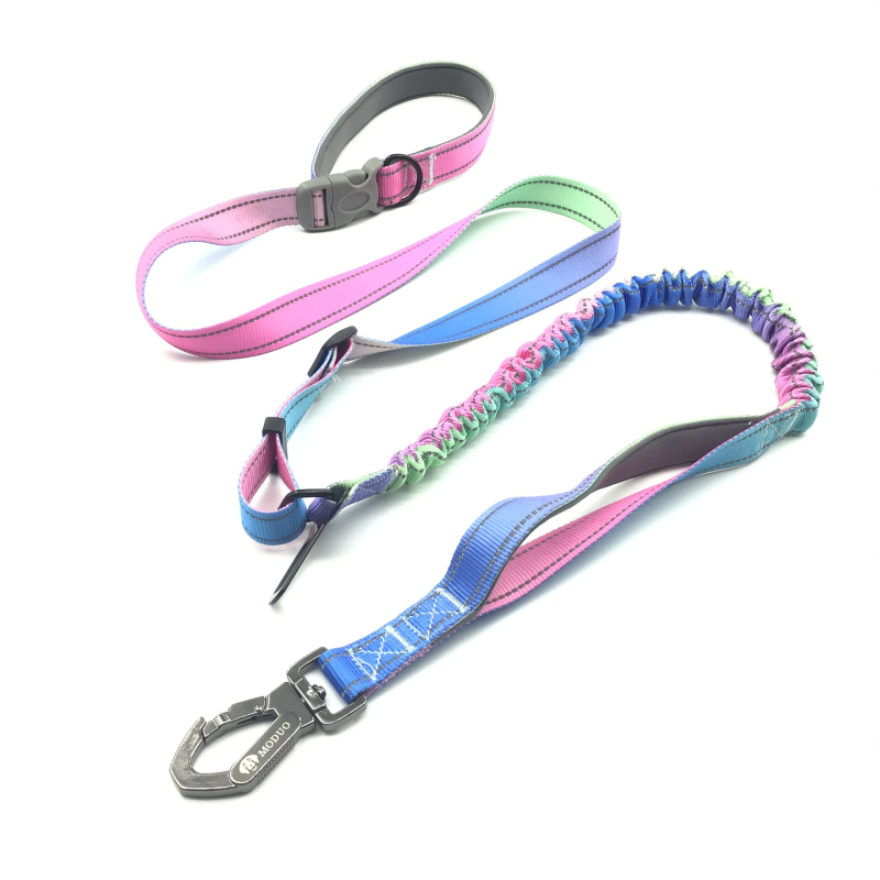 Готово от производителя градиентно цветно взривозащитено еластично телескопично теглително въже за кръста, каишка за бягане през тялото, каишка за кучета