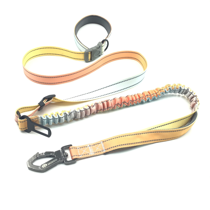 Готово от производителя градиентно цветно взривозащитено еластично телескопично теглително въже за кръста, каишка за бягане през тялото, каишка за кучета