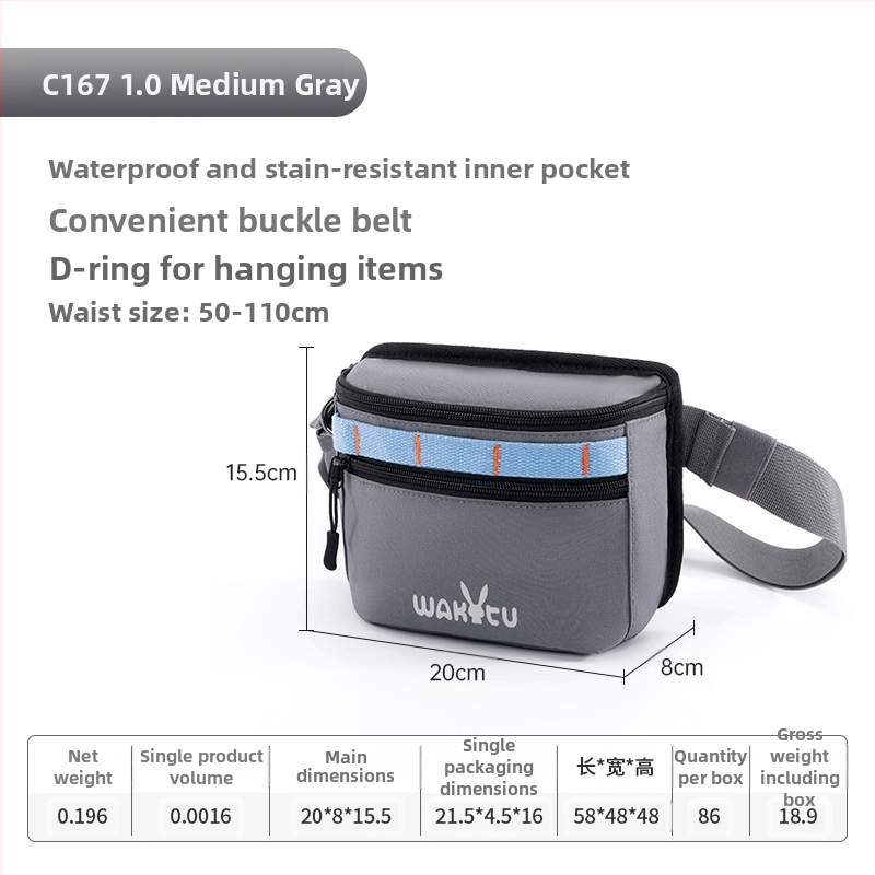 Wakytu British Dog Training Supplies Hordozható, multifunkcionális kutyakiképző övtáska Jutalmazó kisállat-snack táska