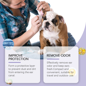 Yegbong lemmikloomade kõrvahooldussõrmelapid lemmikloomadele, kassidele ja koertele, õrnad puhastus- ja kõrvavaiguga kõrvahoolduslapid