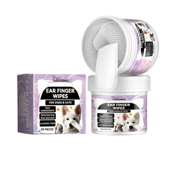 Yegbong lemmikloomade kõrvahooldussõrmelapid lemmikloomadele, kassidele ja koertele, õrnad puhastus- ja kõrvavaiguga kõrvahoolduslapid