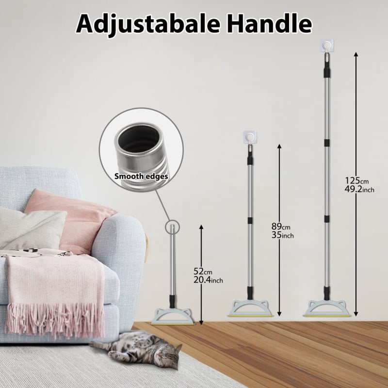 Amazoni plahvatusohtlik reguleeritav pika käepidemega vaibareha lemmikloomade karvade eemaldaja korduvkasutatav