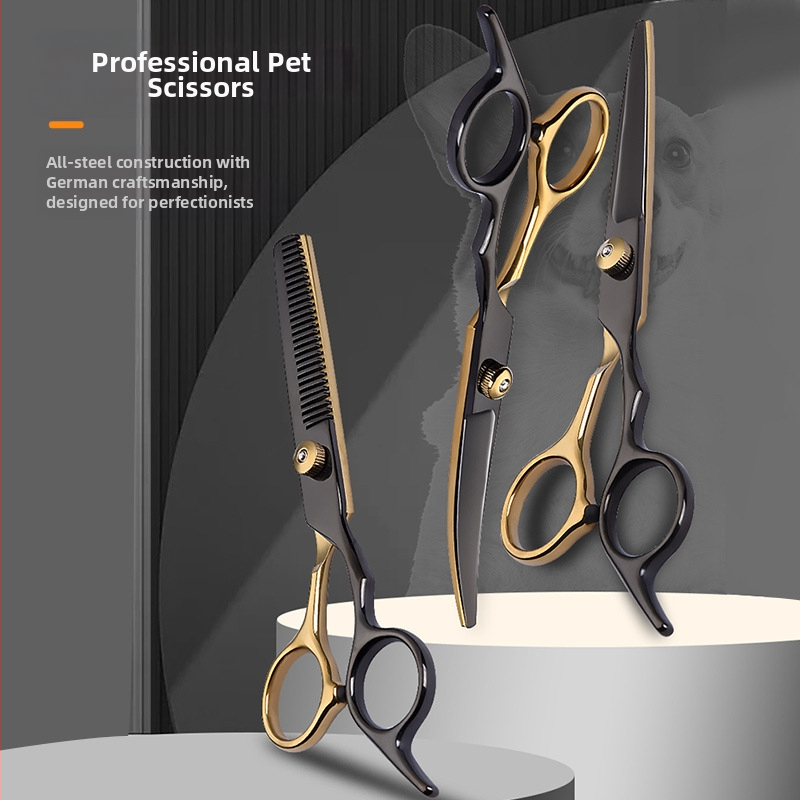 Ножици за кучета за красота за домашни любимци, инструмент за стригане, специален комплект за подстригване на косми, извити ножици за кучешка коса, артефакт за стригане на плюшени мечета