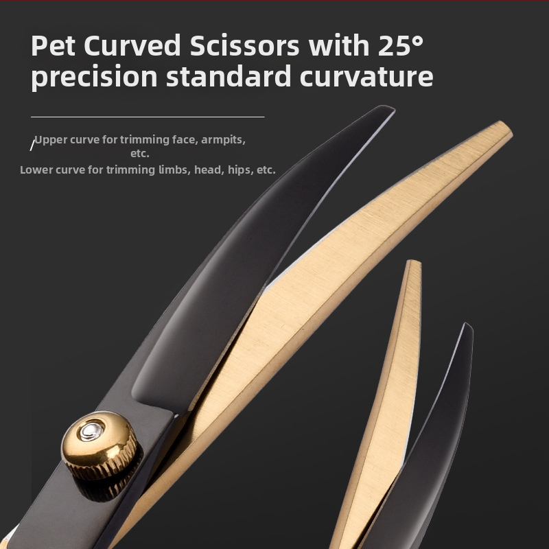 Ножици за кучета за красота за домашни любимци, инструмент за стригане, специален комплект за подстригване на косми, извити ножици за кучешка коса, артефакт за стригане на плюшени мечета