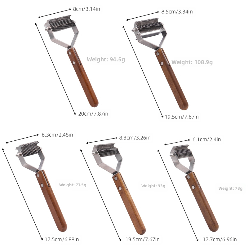 Гребен за домашни любимци, двустранен гребен с отворен възел от неръждаема стомана, специален плаващ гребен за кучешка коса, артефакт за котешка коса