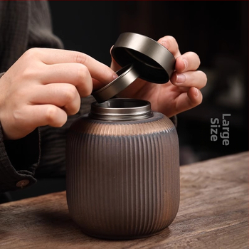 Vintažinis imitacinis malkų keraminis arbatinukas, didelis buitinis porceliano puodas, arbatos sandėlis, sandarus arbatinukas, biuro arbatos dėžutė