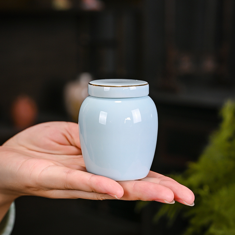 Arbatos skardinės, kiniško stiliaus, paprastos keraminės mažos stiklinės, sandarūs stikliniai indeliai, nešiojami kelioniniai vaistai, miltelių balzamo indeliai, didmeninė arbatos laikymas