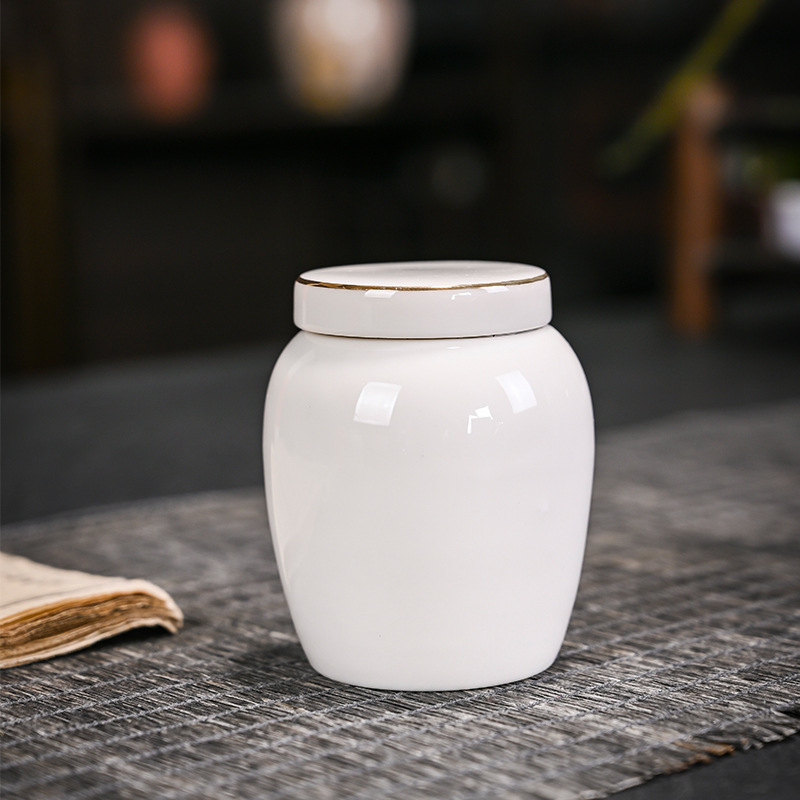 Arbatos skardinės, kiniško stiliaus, paprastos keraminės mažos stiklinės, sandarūs stikliniai indeliai, nešiojami kelioniniai vaistai, miltelių balzamo indeliai, didmeninė arbatos laikymas