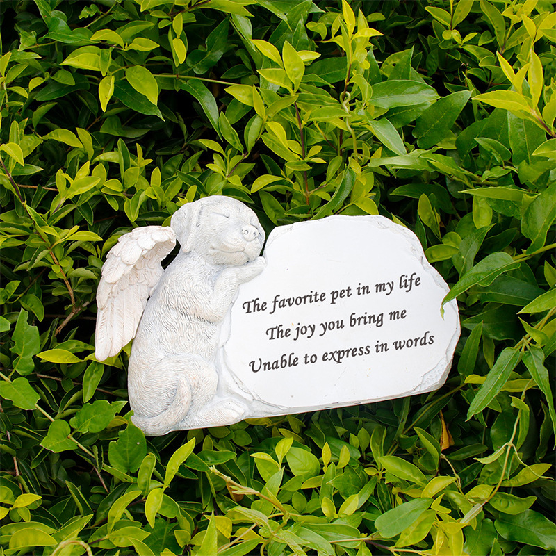 „Amazon“ graviruojamas alpinariumo angelas, šuniukas, kūrybingas naminis gyvūnėlis, katė, šuo, antkapis, sodo kiemas, dervos statula, papuošalai