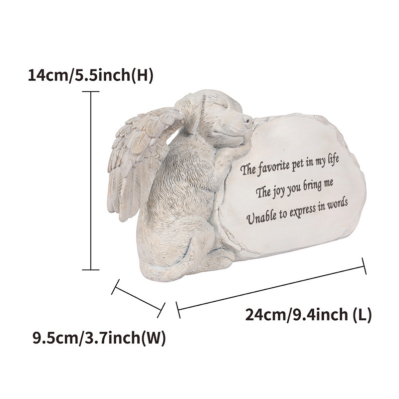 „Amazon“ graviruojamas alpinariumo angelas, šuniukas, kūrybingas naminis gyvūnėlis, katė, šuo, antkapis, sodo kiemas, dervos statula, papuošalai