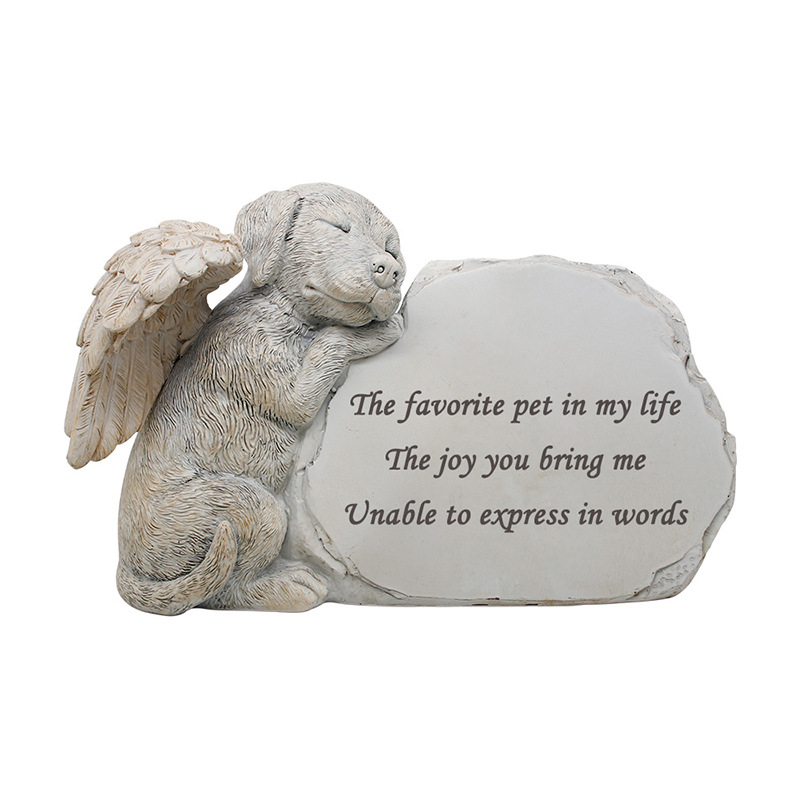 „Amazon“ graviruojamas alpinariumo angelas, šuniukas, kūrybingas naminis gyvūnėlis, katė, šuo, antkapis, sodo kiemas, dervos statula, papuošalai